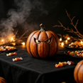 thumbnail image 4 of Artisan Pumpkin Tabletop Decor, Kiln-Fired Handcrafted Figurine for Fall and Halloween Display, 4 of 6