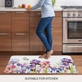 thumbnail image 5 of Watercolor Purple Floral Doormat Outdoor Entrance 20"x31.5", Flower Leaves Hearb White Absorb Moisture Dirt Door Mats, Non-Slip Rubber Backing Floor Mats Indoor, Low-Profile Front Door Rugs, 5 of 9