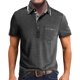 thumbnail image 1 of Men'S Fashionable Lapel Color Blocking Shirt Casual Long Sleeve Top M, 1 of 5