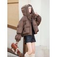 thumbnail image 2 of Abrigo cálido de invierno para mujer, chaqueta de plumón, abrigo cálido de solapa de color sólido a la moda, parka informal de calle coreana con plumón de pato 90% grueso, 2 of 5