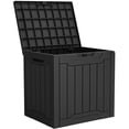 thumbnail image 3 of Dextrus 31 Gallon Outdoor Storage Box, Weatherproof Resin Deck Box with Lockable Lid&Side Handles for Patio,Garden ,Black, 3 of 6