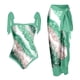 thumbnail image 1 of MKLEKYY Trajes De Baño Mujer Control Abdomen Women Vintage Abstract Floral Print 1 Piece Swimwear+1 Piece Cover Up Two Piece Vintage Print Swimsuit Monokini Bikini 2 Piece Swimsuits Two Piece 1549, 1 of 4