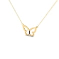 thumbnail image 2 of Pure Elegance Minimalist Butterfly Outline Blue Sapphire Gemstones 925 Sterling Silver 14K Rose Gold Over Pendant Necklace Gift For Women, 2 of 6