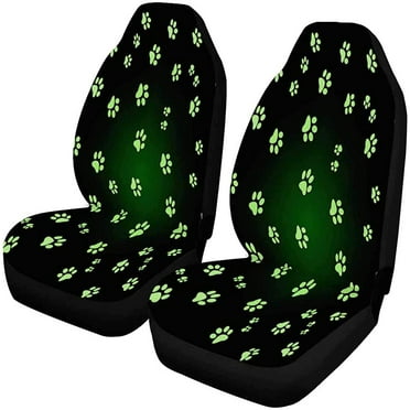 FMSHPON Set of 2 Car Seat Covers Paw Prints Universal Auto Front Seats Protector Fits for Car,SUV Sedan,Truck