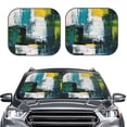 thumbnail image 2 of Fotbe Abstract Brushstrokes Green Blue 2-Piece Car Windshield Sun Shade | Sun Blocker for Car Windshield | Foldable Automotive Interior Accessories for Sun Protection-Large, 2 of 6