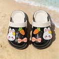 thumbnail image 2 of Lusa Summer Cute Beach Lightweight Kids Slippers with Holes and 3D Design of Rabbits & Carrots Boys and Girls Casual Thick-Soled Non- Sandals for Outdoor Play Wear Black 10-11 Years, 2 of 6