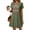 Army Green, variant on Y-Sunset Women's Floral Embroidered Dress, Casual Flowy V-Neck Mini Dress, for Daily & Vacation Wear(Black1/XXL)