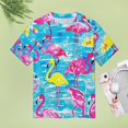 thumbnail image 4 of Flamingo Pattern T Shirts Basic T-Shirt Short Sleeve Ladies Tee Shirt Summer Graphic Clothing, 4 of 6
