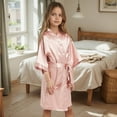 thumbnail image 4 of CAIVO Kids Girl's Like Satin Kimono Robe Spa Wedding Birthday Party Child Solid Color Children Versatile Toddler Clothing, 4 of 4