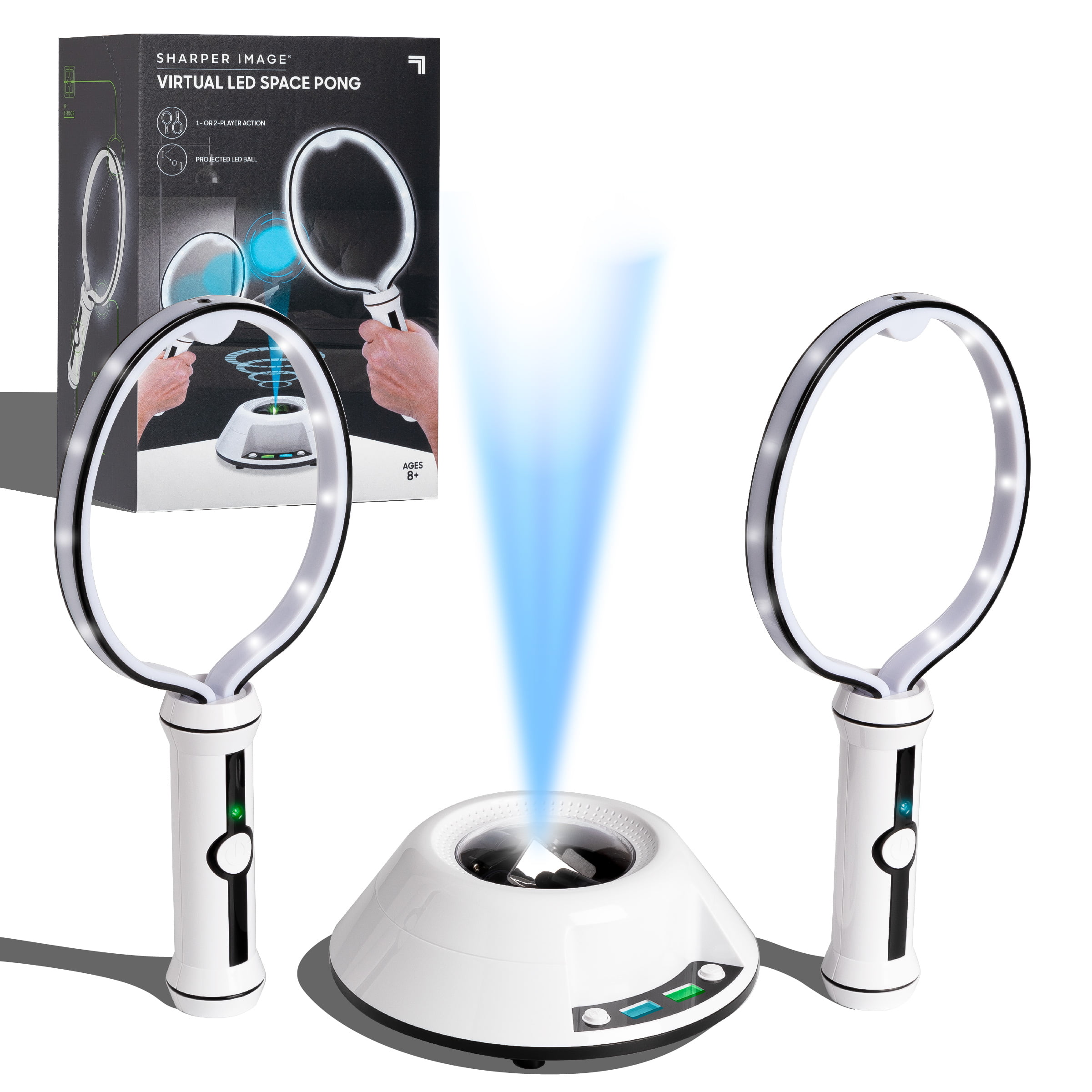 Sharper Image Virtual LED Space Pong 1 or 2 Player Action 2019 Blue Light for sale online 