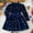 E-30Blue, variant on FAOWME Big Kids Girls Plush Dress Long Sleeve Star Print Ruffle Hem Bow Tie Belt Stylish Elegant Dresses For Autumn Winter Holiday Party Blue 3-4 Years