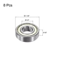 thumbnail image 2 of Uxcell 8pcs R8ZZ Deep Groove Ball Bearings 1/2"x1-1/8"x5/16" Z2 Double Steel Shielded Bearing, 2 of 6