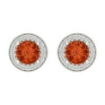thumbnail image 3 of 1.18 ct Screw-Back Stud Earrings for Women | 5mm Round Cut Simulated Red Diamond | 18K White Gold, 3 of 5
