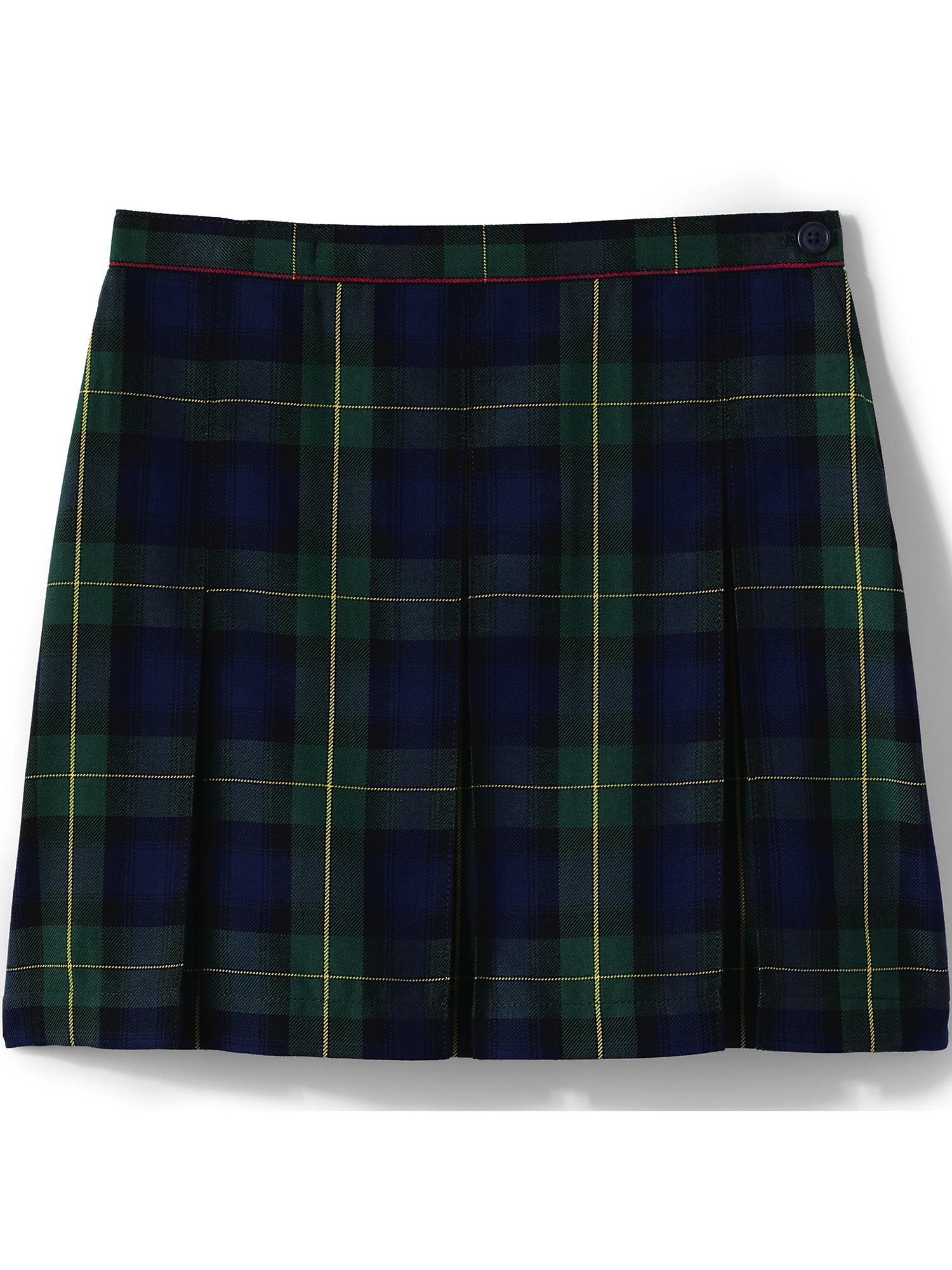 Lands' End School Uniform Girls Plaid Box Pleat Skirt Top of the Knee