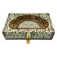 thumbnail image 3 of FORESTIS GALLINARIA Handmade Decorative Wooden Jewelry Box, Kit, Vanity,Trinket, Organizer For, Ladies, Men, Women, Gold, Cash,Multipurpose Keepsake, Gift Item (10x6, Full-Bread Greenish-Blue), 3 of 8