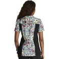 thumbnail image 3 of Tooniforms Scrubs Top For Women V-Neck Print TF764, 3 of 6