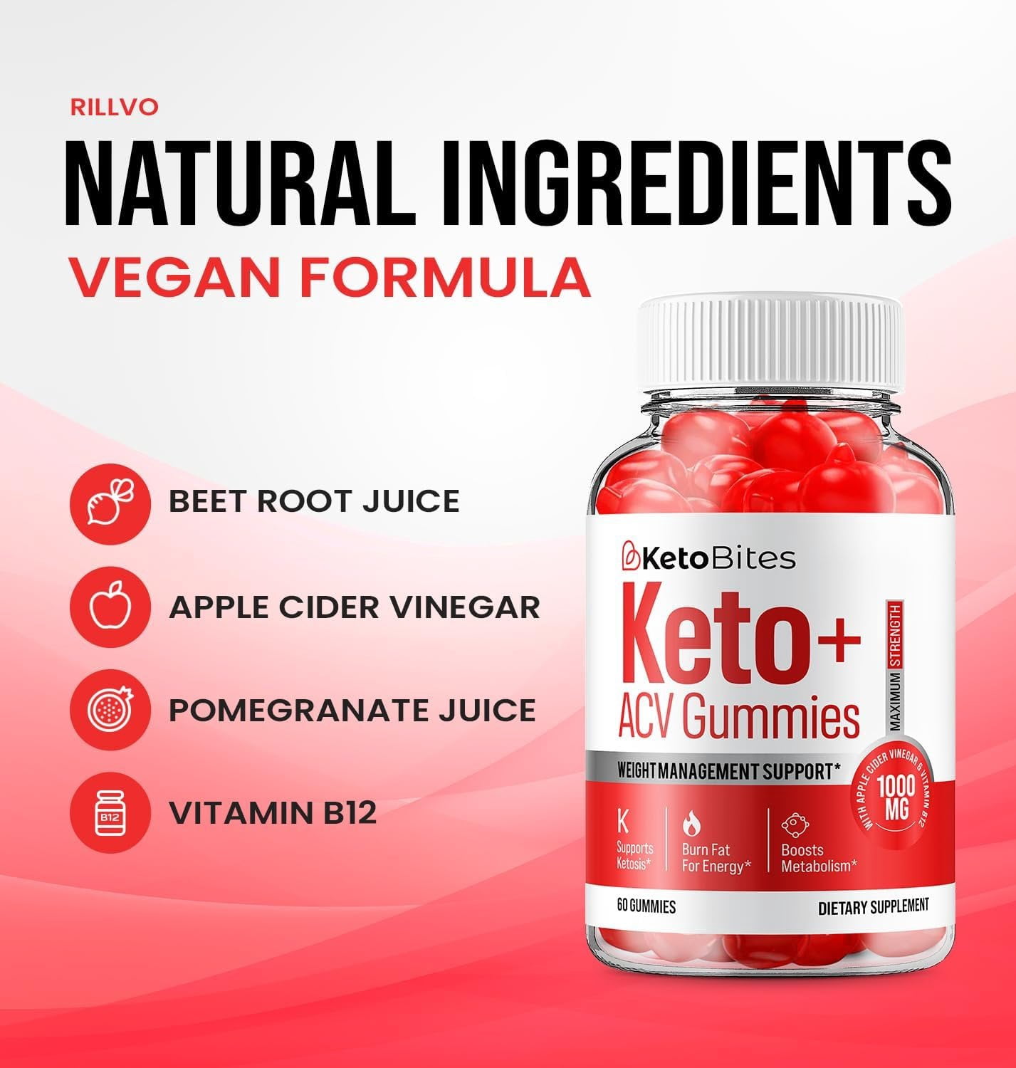 2 Pack Keto Bites ACV Gummies Advanced Formula Keto Bites Weight Loss Apple Cider Vinegar Gummies Dietary Ketogenic Support Supplement B12 Beet Root Juice Men Women 120 Gummies