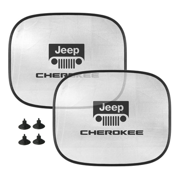 iPick Image for Jeep Cherokee Car Side Window Mesh Sun Shades for Baby Children UV Protection, 2 Pack, Official Licensed