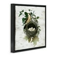 thumbnail image 3 of Stupell Industries Vintage Bird Nest & Flora Animals Painting Black Floater Framed Canvas Art Print Wall Art, 18 x 18, 3 of 9