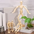 thumbnail image 6 of Uxcell 8" Wooden Mannequin Figure, Artist Drawing Manikin Model Flexible Movable 4Pack, 6 of 6