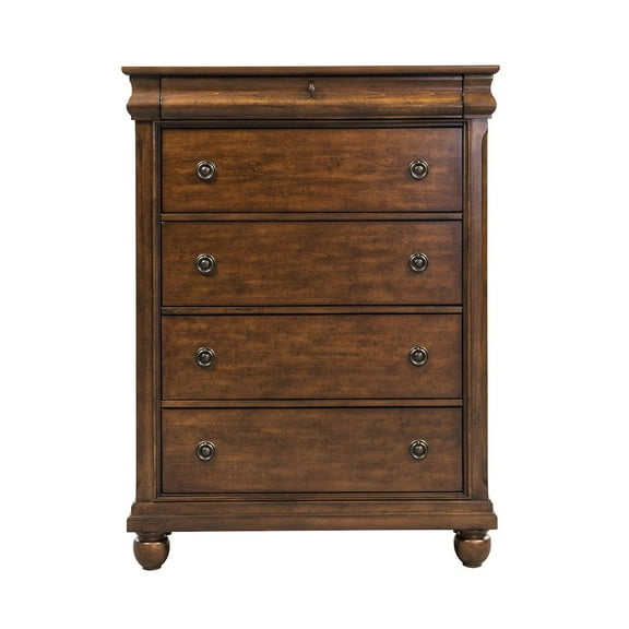Rustic Traditions Cherry King Sleigh Bed - Dresser & Mirror - Chest