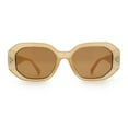 thumbnail image 5 of Womens Luxe Mod Fashion Octagon Beveled Thick Plastic Sunglasses Beige - Brown, 5 of 8