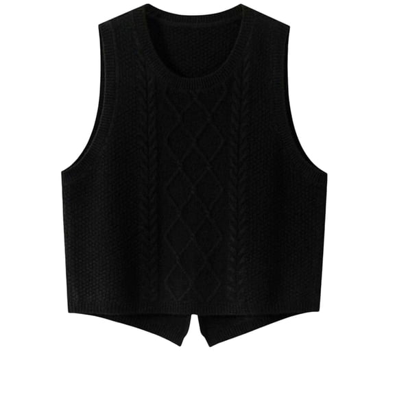 Cavosen Cropped Vest Sweaters for Women Knit Sleeveless Sweater Solid Pullover Fall Cute Loose Soft Clothes