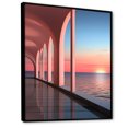 thumbnail image 2 of Designart "Dusk Beachside Building Calm I" Coastal Floater Framed Wall Art Prints, 2 of 5