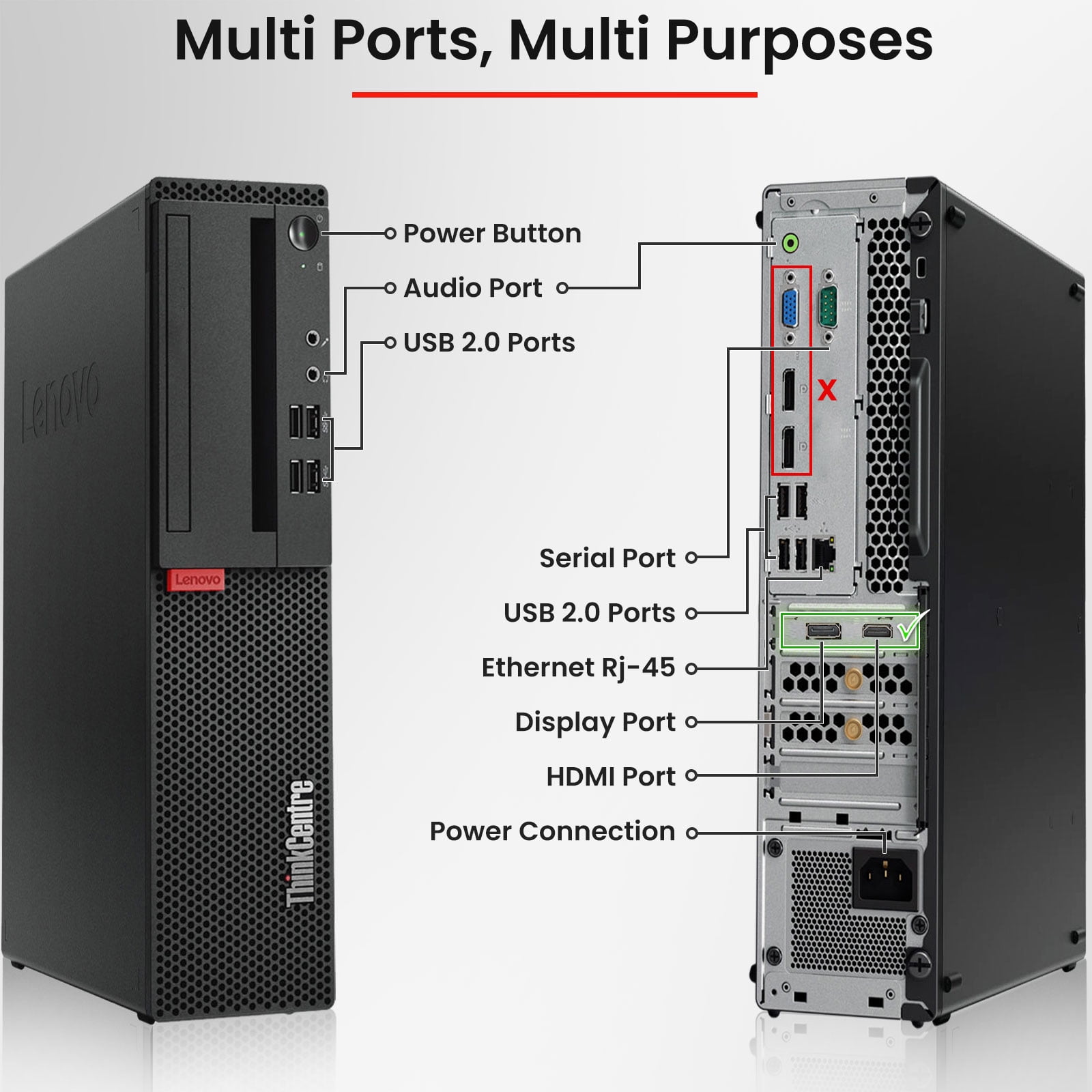 Restored Lenovo M800/M900 Gaming Desktop Computer PC, Intel Quad Core i5-6500 upto 3.60GHz, 32GB DDR4 Ram, 1TB SSD, Wi-Fi, NVIDIA GTX 1050 Ti, BTO RGB Keyboard & Mouse, Windows 11 Pro (Refurbished)