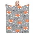 thumbnail image 6 of Forest Fox Pattern Blanket Cozy Animal Print Throw with Botanical Design, 6 of 9