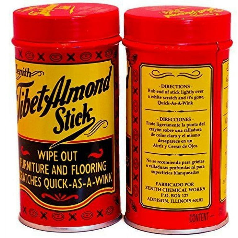 Vintage Tibet Almond Stick Wood Scratch Remover Zenith Empty Tin