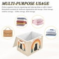 thumbnail image 6 of Yayeee Collapsible Cube Storage Bin with Lid Fabric Closet Decorative Basket with Handles, Beige Cat Rainbow, 6 of 7
