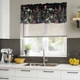 thumbnail image 4 of Spring Floral Curtain Valances for Windows, Kitchen Valance Window Treatments Panel 2 Pack, Black Farmhouse Botanical Watercolor Rod Pocket Short Curtains for Bathroom Bedroom 42 x 18 Inch, 4 of 8