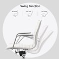 thumbnail image 3 of 2xhome Set of 2 Mid Century Office Swivel Task Chair With Arms Wheels Modern White Desk Chair Ergonomic Mid back PU Leather Arm Rest Adjustable Height, 3 of 10