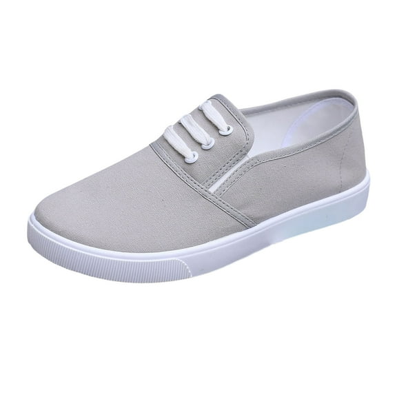 uvwlwu Canvas Shoes Women's Fabric Shoes Women's Canvas Trainers Fabric Trainers Casual Shoes Walking Shoes Summer Boat Shoes Low Shoes Loafer On Flat Shoes Wide Feet Breathable Com(Grey,8.5)