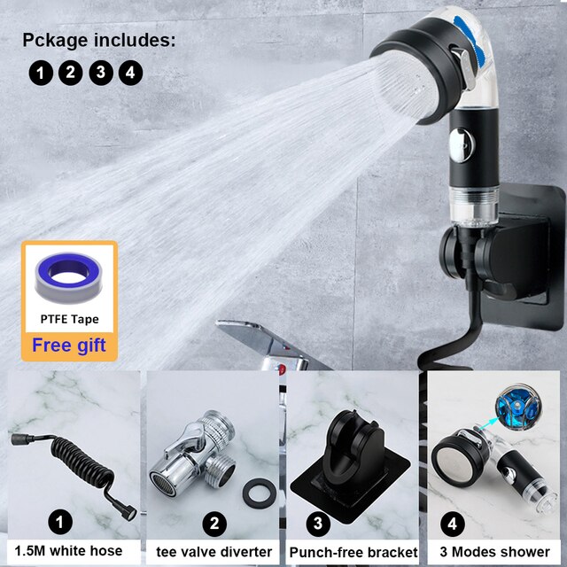 Universal Faucet Diverter Valve with Hose Set Faucet Extender Shower