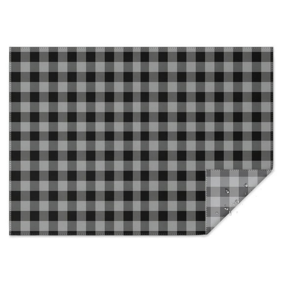 Gray Black Checkerboard Checkered Pattern Rectangle Tablecloth 60"x84",Waterproof Polyester Rectangle Table Cloth, Wipeable Spillproof Polyester Tablecloth for Dining, Camping, Indoor and Outdoor
