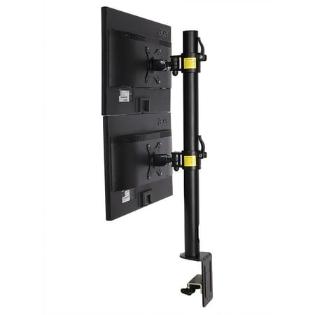 FLEXIMOUNTS D1DV Full Motion Vertical Dual Desk Mounts Stand for 2 screens up to 27" LCD Monitor