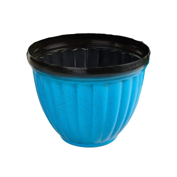 Large Ribbed Flower Pots for Indoor and Outdoor Use - Lightweight Durable Design with Holes - Planter for Garden and Home