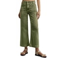 thumbnail image 2 of High Waist Women Casual Wide Leg Denim Pants Cropped Baggy Ankle Jeans with Pocket, 2 of 6