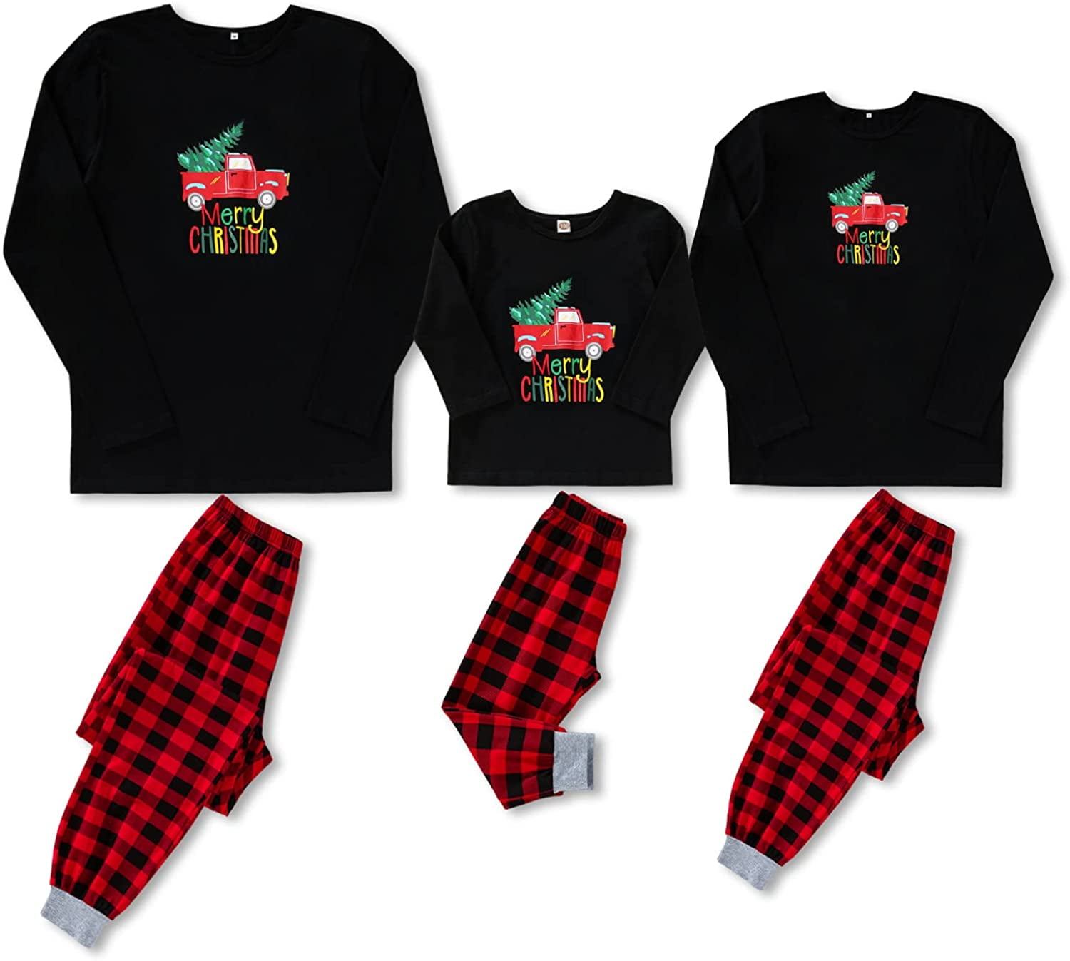 GRNSHTS Family Matching Christmas Pajamas Set Reindeer Top Adults and ...
