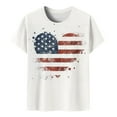 thumbnail image 4 of Penkiiy American Flag Crop Tops Women USA Crop Shirt Patriotic 4th of July Tee Memorial Day Tshirt Girls Crop Tops L Red, 4 of 5