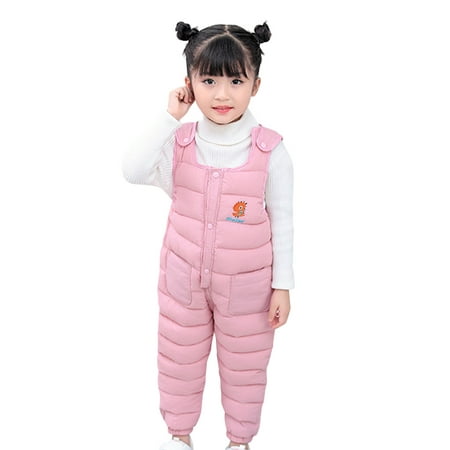 

Boys Bodysuits Child Kids Toddler Toddler Baby Girls Cute Cartoon Letter Jumpsuit Cotton Wadded Thicken Suspender Snow Bib Ski Pants Overalls Trousers Outfit Clothes