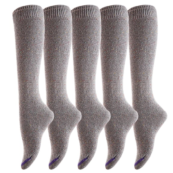 AATMart Women's Big Girl's 5 Pairs Breathable Comfortable Extra Soft Knee High Cotton Boot Socks Size 6-9 M158212Grey