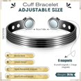 thumbnail image 3 of Copper Magnetic Bracelets For Women Men Striped Style Copper Bracelet With 6 Magnets Adjustable Copper Bangle, 3 of 5