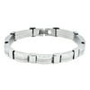 Arista Men's Nugget Links Fashion Bracelet in Solid Black Stainless Steel, 8.5"