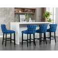 thumbnail image 4 of Rhomtree Tufted Wing Back Bar Stool Button-Tufted Velvet Seat, Blue (Set of 2), 4 of 8