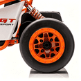 thumbnail image 5 of 24V 8.5 MPH Electric Go Kart for Kids, 400W Powerful Drift Kart w/ Front EVA Wheel & Metal Frame, Ride on Toy w/ Music & Lights, Suspension, 2 Speed, 5 Point Harness, Crazy Cart for Ages 6+, Orange, 5 of 8