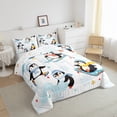thumbnail image 3 of Homewish Children Boys Girls Kawaii Animal Penguins Bedding Comforter Set 2pcs,Winter Sport Twin Comforter Sets Microfiber,Cartoon Blue Snowflakes Breathable Bedding Set,Ultra Soft Home Decor, 3 of 8