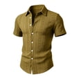 thumbnail image 5 of SOOMLON Short Sleeve Dress Shirts for Men Big and Tall Collar Button down Shirts Jacquard Dress Shirt Casual Weekend Wear, 5 of 7